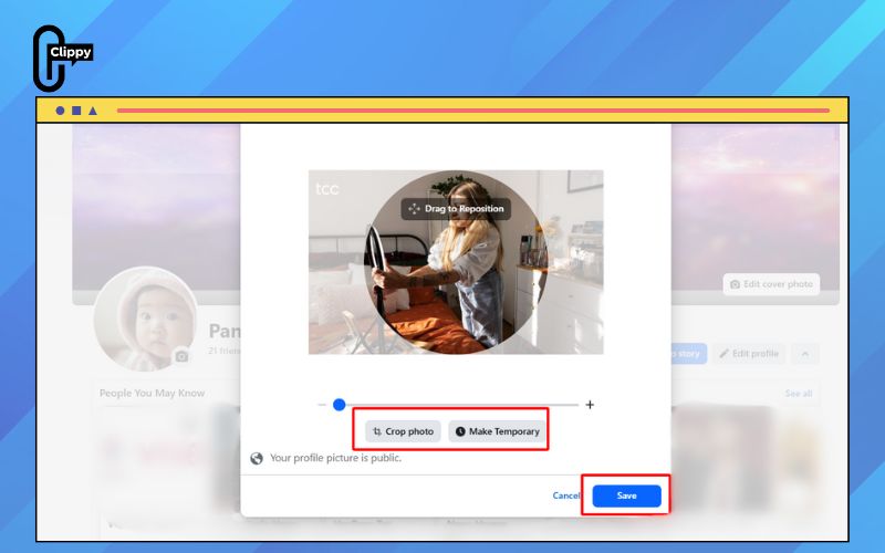 how to change facebook profile picture without likes and comments