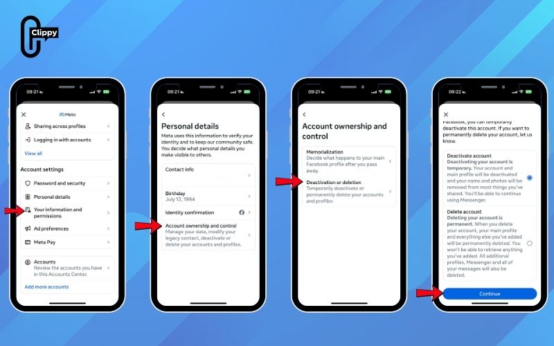 how to deactivate facebook account temporarily