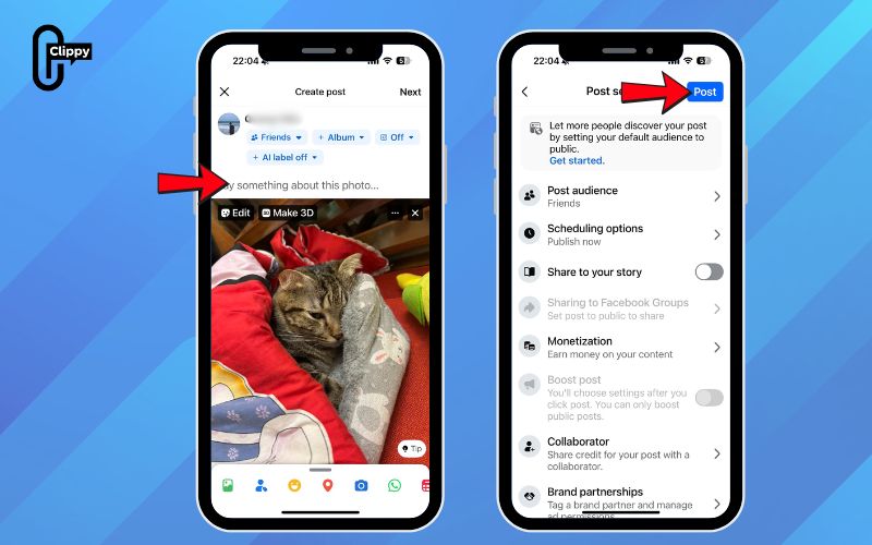 how to post photos on facebook with music