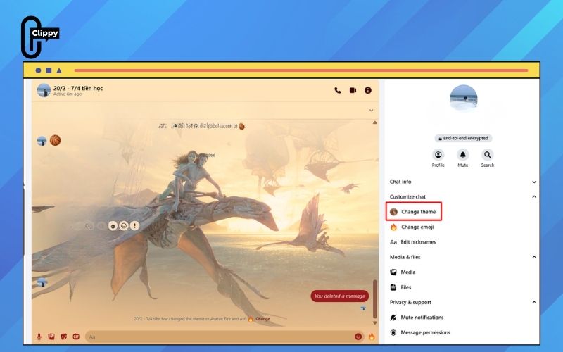 how to change chat background in facebook messenger android