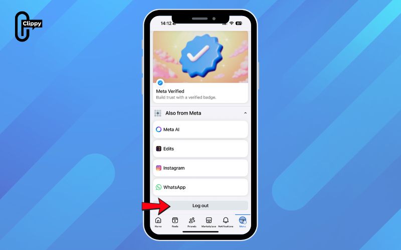 how to log out of facebook on iphone
