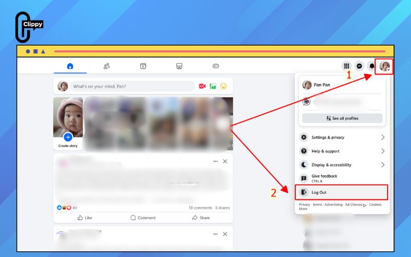how to log out of facebook account
