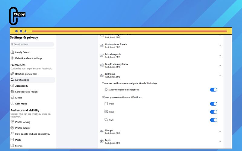 how to get my birthday notifications on facebook