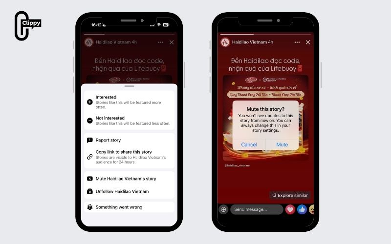 how to mute all stories on facebook on iphone