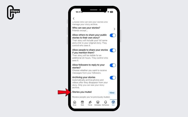 how to mute someone's stories on facebook