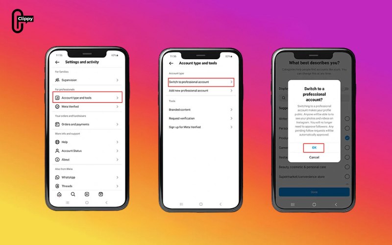 how to switch back to personal account on instagram